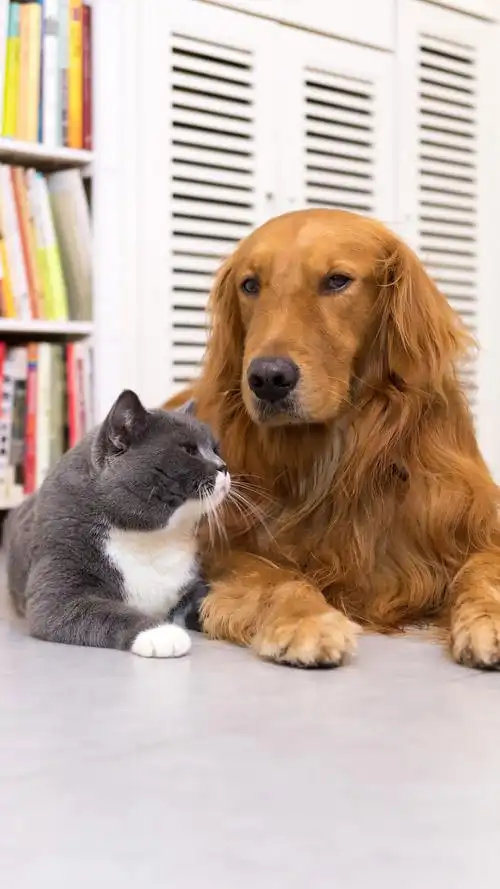 当金毛变成奶猫的守护天使