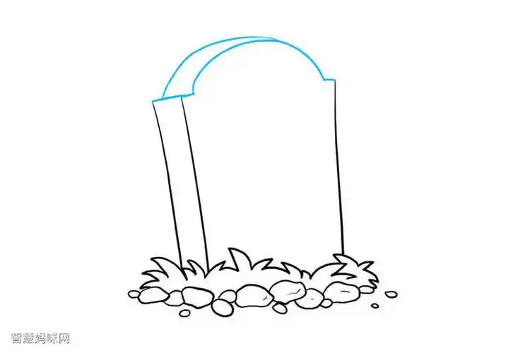 墓碑卡通简笔画