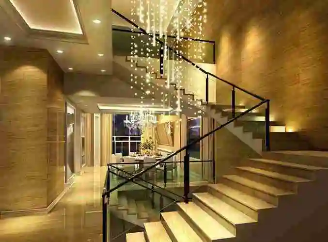 4款三跑楼梯装修效果图小户型复式楼三房一厅三折楼梯设计剖面图