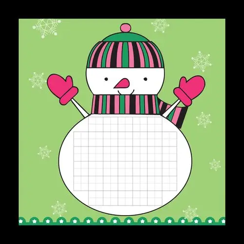 硬笔钢笔书法纸硬笔书法比赛创作纸卡通可爱田字格 小雪人30张