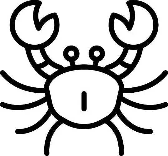 海洋巨蟹座图标轮廓风格图片