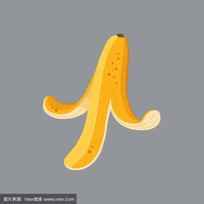 一套卡通插图黄香蕉皮.