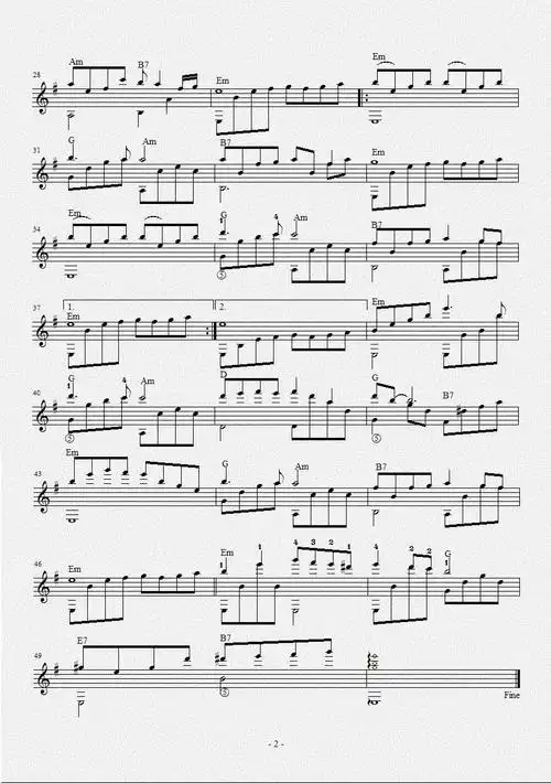 【往日时光吉他谱】往日时光(吉他独奏谱)吉他谱