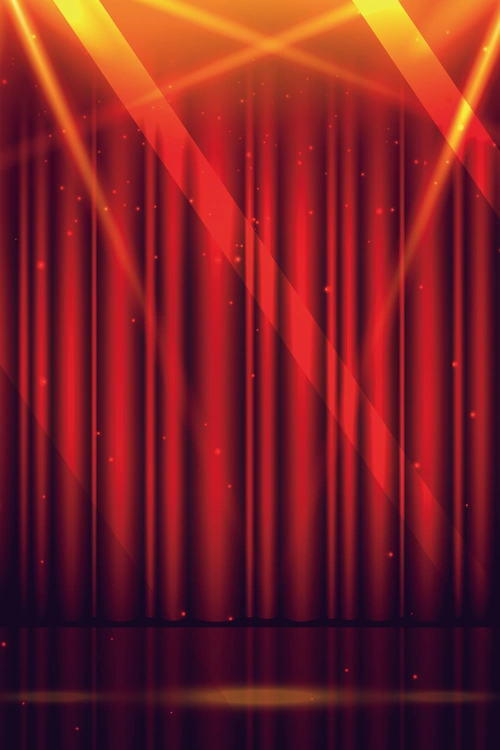 颁奖晚会舞台幕布红色大气灯光简约背景图