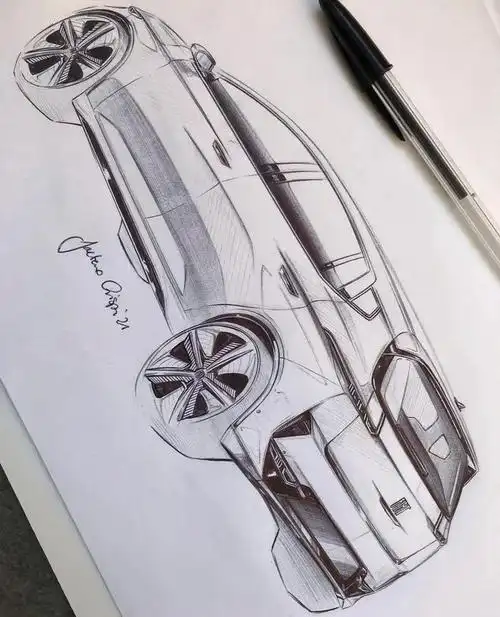 圆珠笔手绘设计师gaetanocrispi的一百张汽车设计手绘图