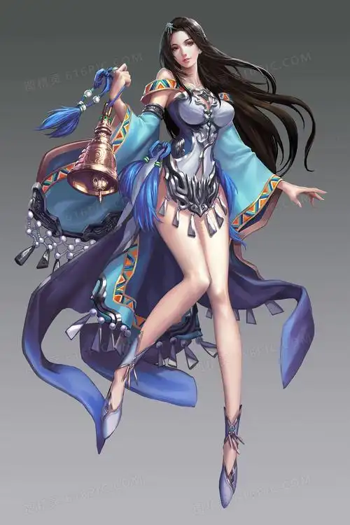 蓝色性感服饰游戏人物