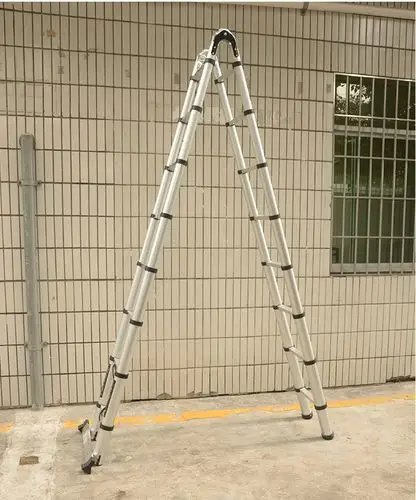 多功能铝合金人字梯 单双面竹节伸缩梯 家用升降折叠工程梯