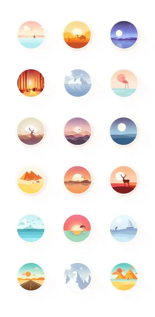 临摹风景icon|ui|图标|先先小侠 - 原创作品 - 站酷 (zcool)