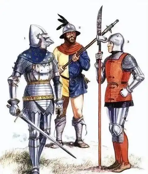 图7. 16世纪的西班牙步兵,居中者手持著名的穆什克特火绳枪图6.