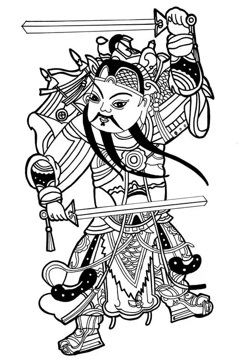 线描——门神 - 堆糖,美图壁纸兴趣社区