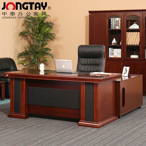 中泰(jongtay)中式胡桃木大班台领导办公桌 董事长老板桌油漆贴皮总裁