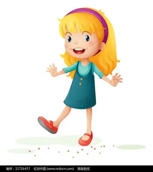 卡通翘脚女孩