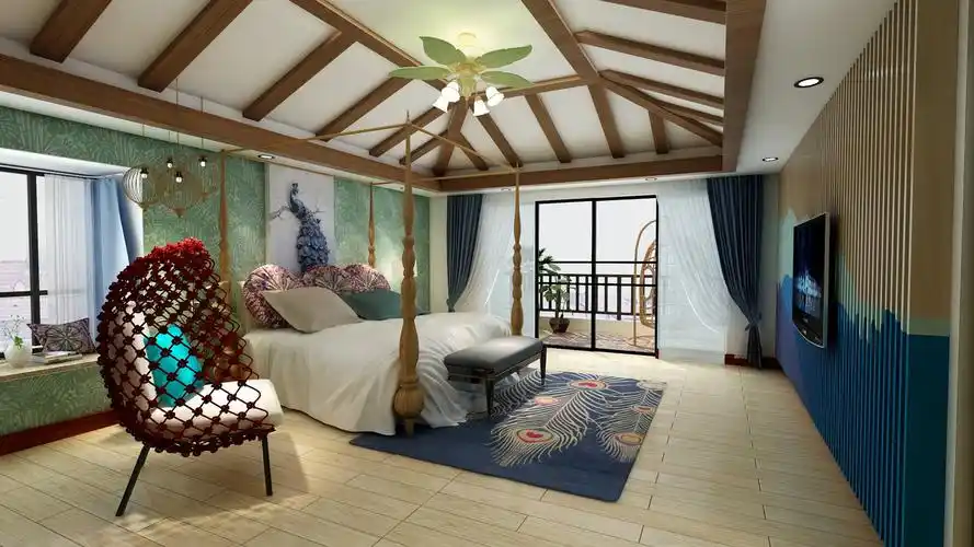 地域文化在傣族民宿设计中运用 - 北欧风格一室一厅一卫装修效果图