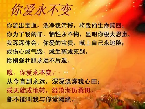 (献唱:你爱永不变)