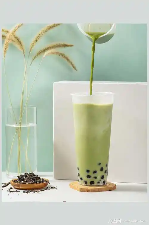 抹茶珍珠果汁奶茶图片