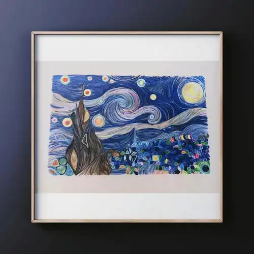 衍纸作品星空过程图