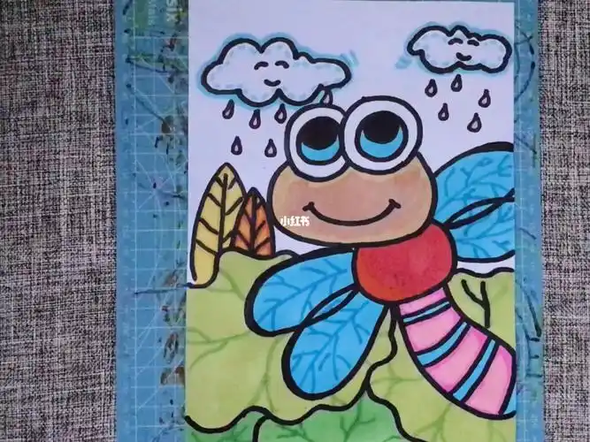 马克笔简笔画蜻蜓