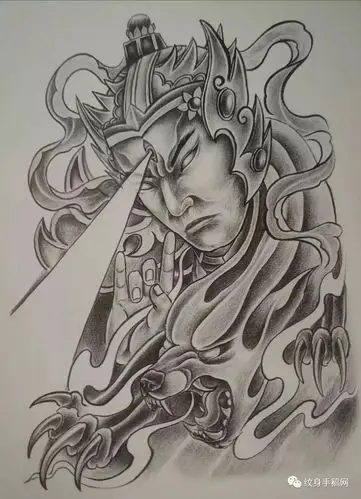 二郎神杨戬纹身二郎神杨戬纹身手稿二郎神杨戬纹身手稿图案