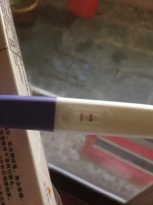 上个月14号来的大姨妈 这个月没来 用验孕棒测验显示两条杠 但是又
