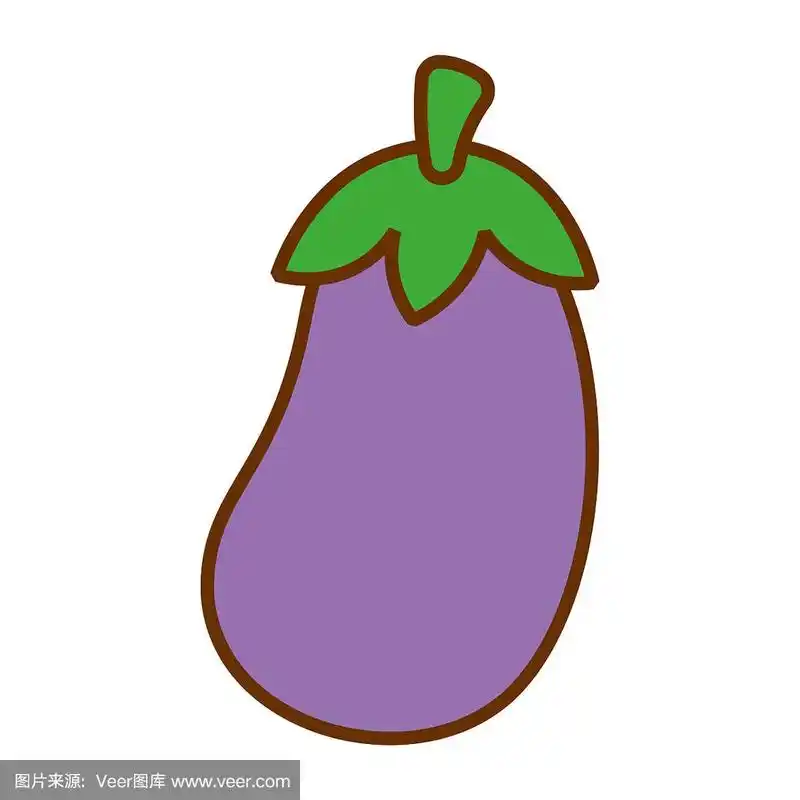cartoon eggplant icon isolated on white background
