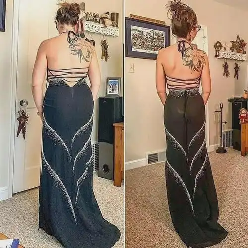 而右边瘦下来后,曲线窈窕,背影看过去起码年轻了10岁!