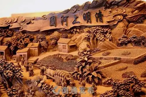 巨幅木雕《清明上河图》南通面世!每个细节都清晰可辨