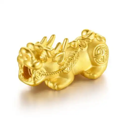 3d硬金貔貅999足金路路通小貔貅手链男女款24k黄金首饰小礼品配件
