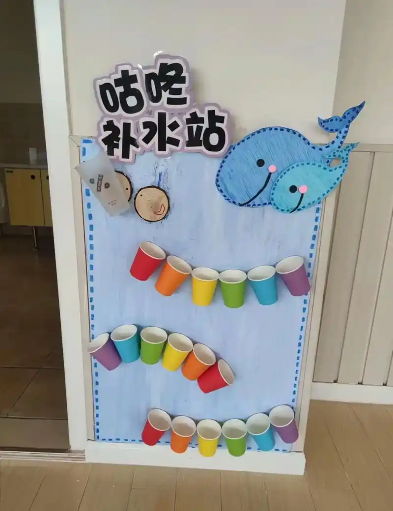 幼儿园喝水区.#环创素材 #区域环创 #幼儿园区域环创布置  - 抖音