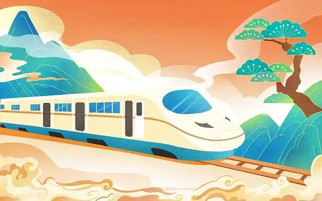 国潮山水插画图片