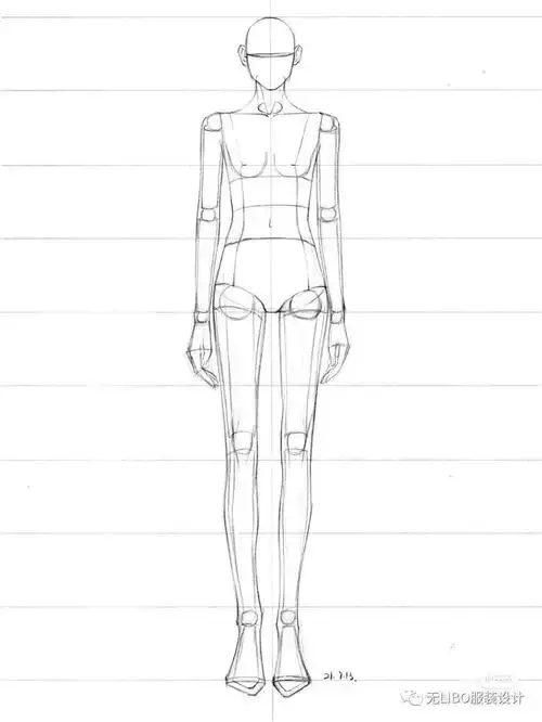 服装设计人体线稿模特150全新分享步骤教程