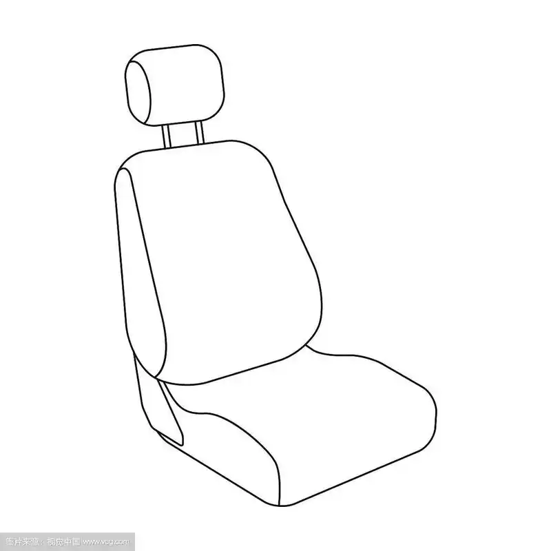 汽车座椅车单图标在轮廓风格