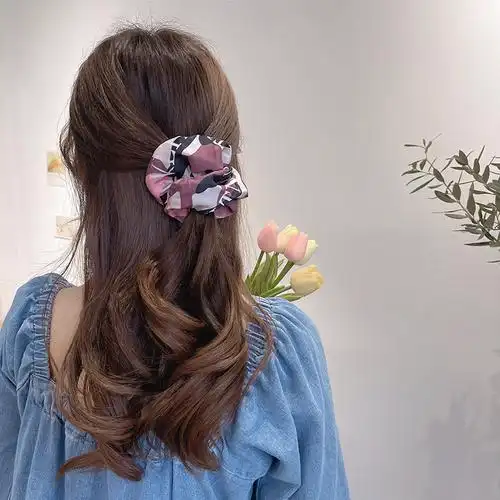 韩版优雅丸子头大肠发圈女ins网红气质扎马尾发绳皮套2021年新款 - 雨