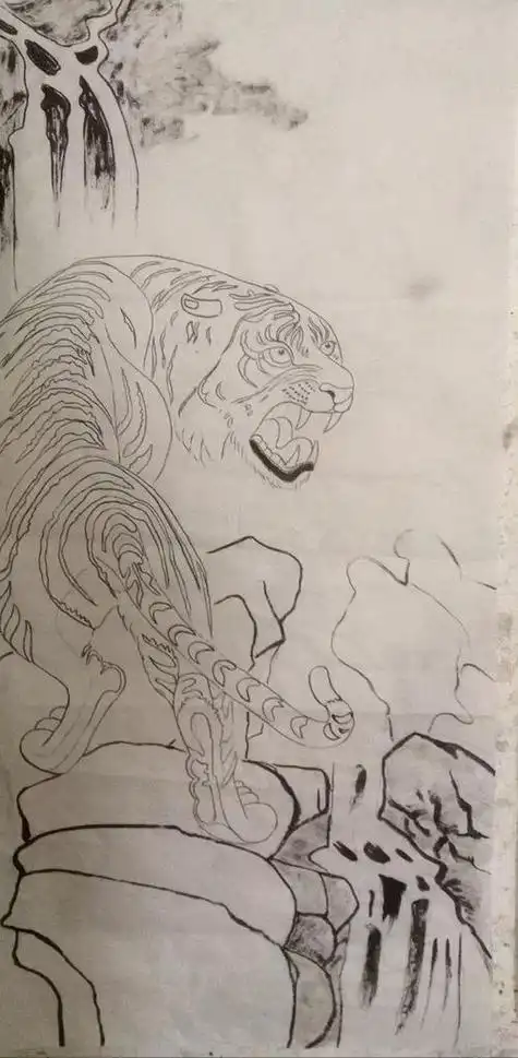 老虎业余爱好画画让我的心很安静铅笔画|纯艺术|素描|通辽李永春