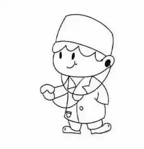 医生简笔画抱着爱心