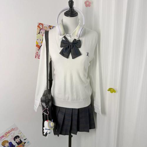 jk制服马甲日系学院刺绣长袖针织衫毛衣背心开衫校供感秋冬叠上衣