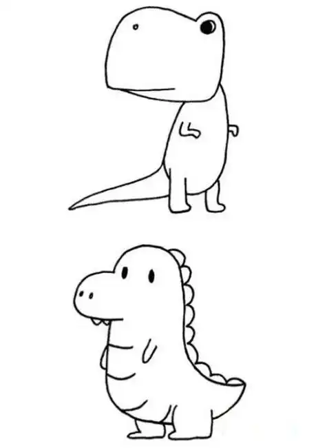 简笔画恐龙的画法最简单最漂亮的(怎么画好看的恐龙的简笔画) -【爱