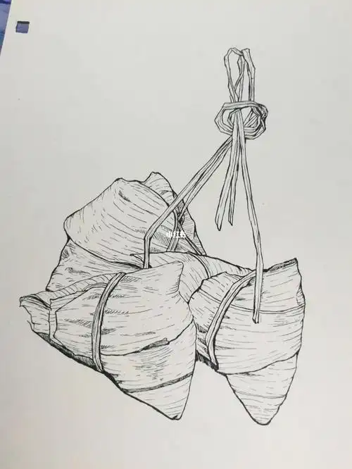 钢笔线稿no130粽子