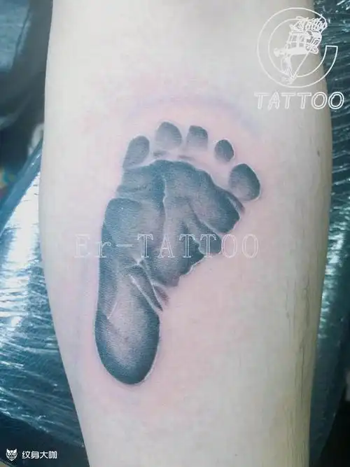 客人儿子出生的脚印_纹身图案手稿图片_小鬼的纹身作品集