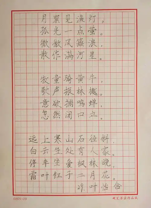 城北小学二三年级优秀硬笔书法作业