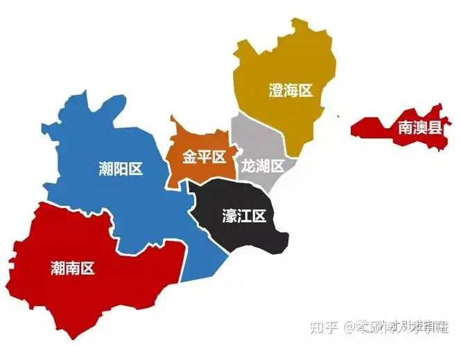 汕头市辖6个市辖区,1个县,分别为金平,龙湖,濠江,澄海,潮阳,潮南六个