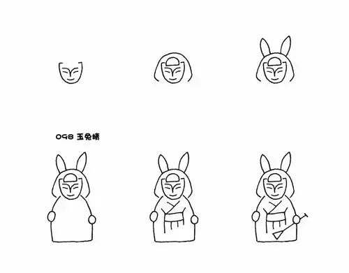 67一分钟简笔西游玉兔精