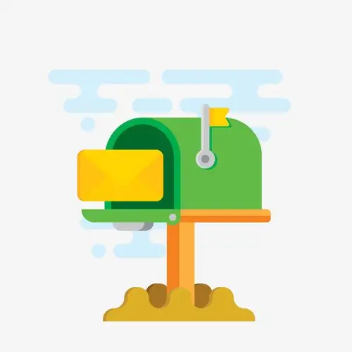 卡通绿色扁平化信箱