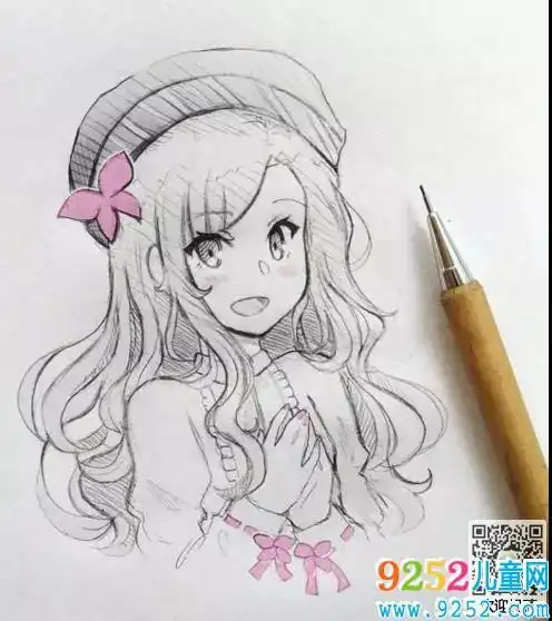 用铅笔画小女生简笔画简单又漂亮