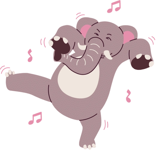 欢快音乐舞蹈动物手绘卡通插画元素跳舞