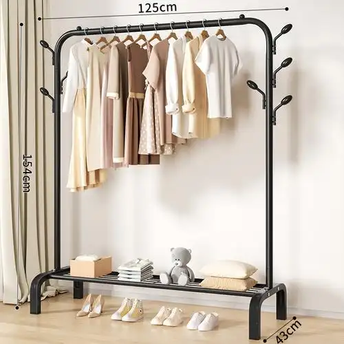 藤印象简易晾衣架落地折叠阳台晒衣服架子家用卧室家用晾衣杆折叠挂