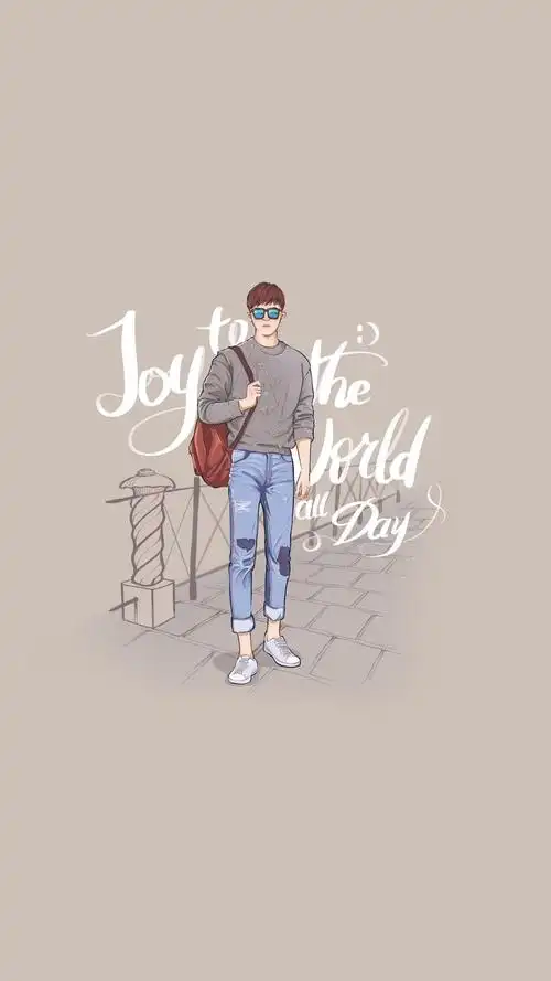 帅气卡通潮男唯美插画,高清图片,手机锁屏桌面-壁纸族