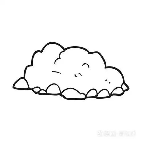 黑色和白色卡通堆土插画-正版商用图片1mhgt4-摄图新视界