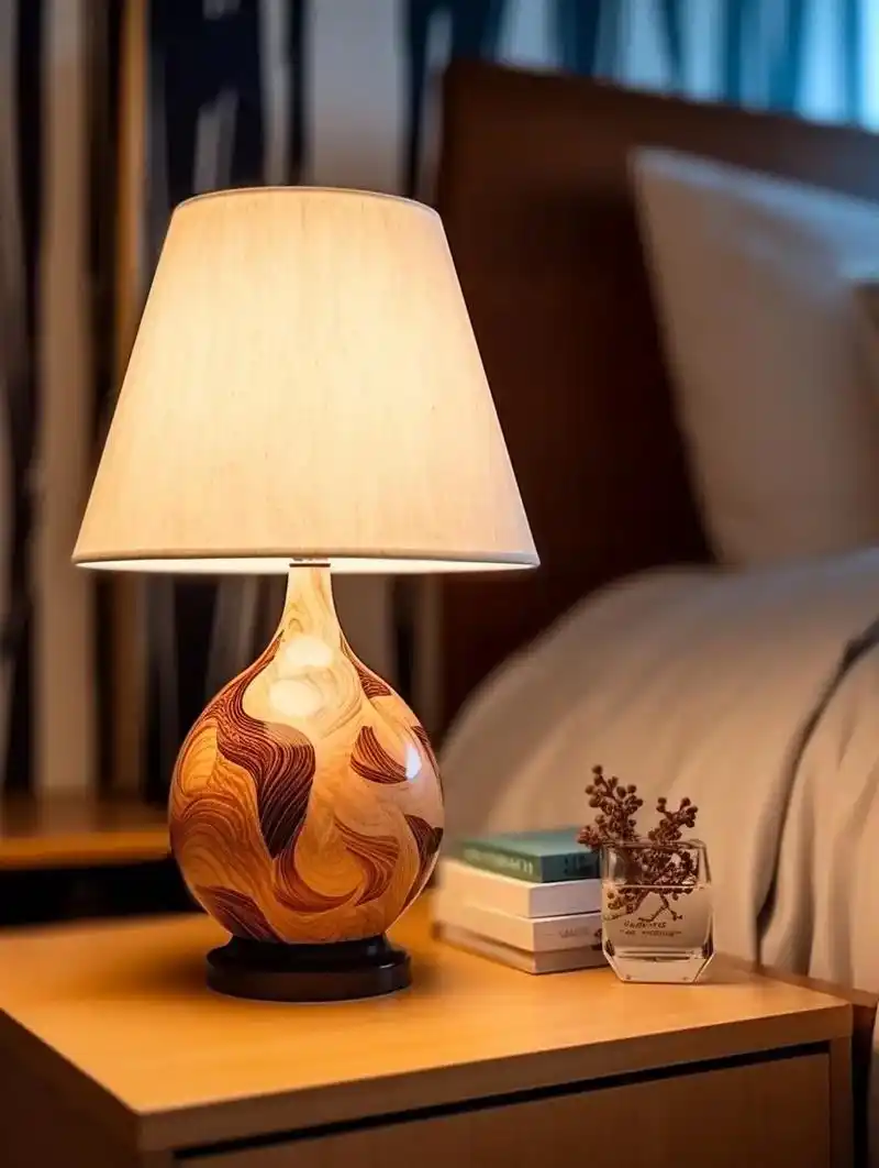 原木风民宿床头台灯