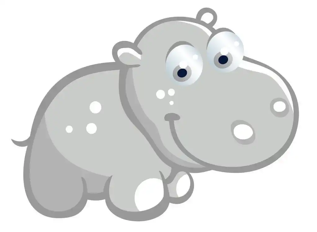 可爱的卡通河马,一只可爱的卡通河马.