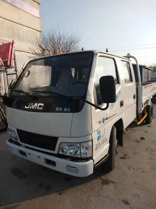 3辆双排蓝牌平板车江铃顺达五十铃动力方向助力33米后